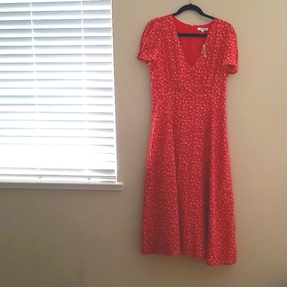 MADEWELL | NWT Silk Puff Sleeve Wrap Dress